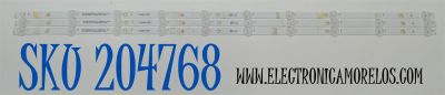 KIT DE LEDS ORIGINAL PARA TV 3 PIEZAS / NUMERO DE PARTE D4304001-3030ES-M / SJ.CX.D4304001-3030ES-M / 1.14.MD430075 / 0AH8-308054303SJ00001-C2 / 200B05V0B-2.9-3.0V-210718N6 / CX.D430S24-24643-YZ1006 / MODELO 43"