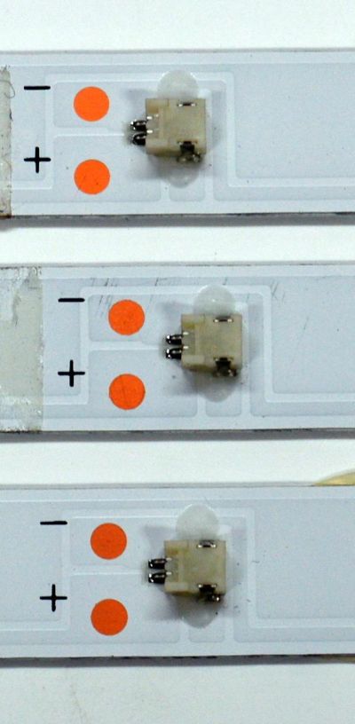 KIT DE LEDS ORIGINAL PARA TV 3 PIEZAS / NUMERO DE PARTE D4304001-3030ES-M / SJ.CX.D4304001-3030ES-M / 1.14.MD430075 / 0AH8-308054303SJ00001-C2 / 200B05V0B-2.9-3.0V-210718N6 / CX.D430S24-24643-YZ1006 / MODELO 43" - Imagen 2