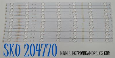 KIT DE LEDS ORIGINAL PARA TV VIZIO 12 PIEZAS / NUMERO DE PARTE I-5500WS80072-V4 / TEST001 E330254 / 05638027029 / PANEL LSC55FN11-801 / MODELO E55U-D2 / E55U-D2 LWZQTYDS