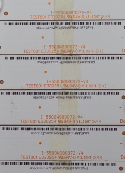 KIT DE LEDS ORIGINAL PARA TV VIZIO 12 PIEZAS / NUMERO DE PARTE I-5500WS80072-V4 / TEST001 E330254 / 05638027029 / PANEL LSC55FN11-801 / MODELO E55U-D2 / E55U-D2 LWZQTYDS - Imagen 3