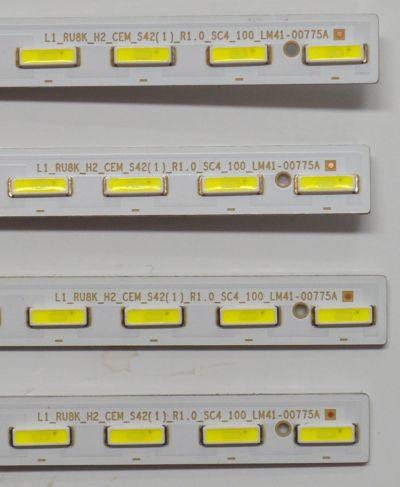 KIT DE LEDS ORIGINAL PARA TV SAMSUNG 4 PIEZAS / NUMERO DE PARTE BN96-48378A / L1_RU8K_H2_CEM_S42(1)_R1.0_SC4_100_LM41-00775A / LM41-00775A / 48378A / PANEL CY-NR082FGLV1H / MODELO UN82RU800D / UN82RU8000 / UN82RU9000 / LH82QEREBGCXZA / LH82QEREBGCXGO - Imagen 3
