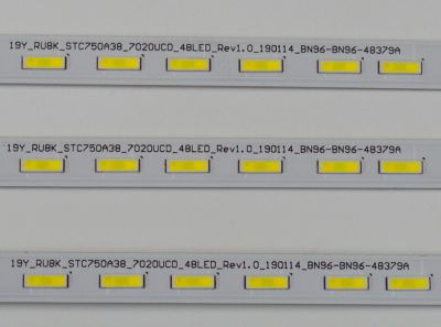 KIT DE LEDS ORIGINAL PARA TV SAMSUNG 3 PIEZAS / NUMERO DE PARTE BN96-48379A / 19Y_RU8K_STC750A38_7020UCD_48LED_REV1.0_190114_BN96_BN96-48379A / 48379A / MODELO LH75QBRE / LH75QBRN / LH75QMRA / LH75QMRE / LH75WMAW / UN75RU8000 / UN75RU9000 / UN75RU800 - Imagen 3