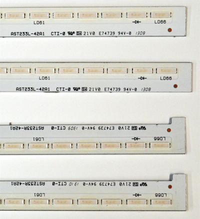 KIT DE LEDS ORIGINAL PARA TV SONY 4 PIEZAS / NUMERO DE PARTE NLAC40233 / NLAC40233L / NLAC40233R / AST233R-42A1 / AST233L-42A1 / 3032402-213 / 3040204-213 / MODELO KD-55X8500A / KD55X8500A / XBR-55X850A / XBR55X850A / XBR-55X905A / XBR55X905A - Imagen 4