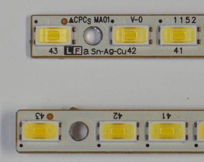 KIT DE LEDS ORIGINAL PARA TV SHARP 2 PIEZAS / NUMERO DE PARTE MA01 / CPCS MA01 V-0 / CPC MA01 V-0 / SN-AG-CU / LF A SN-AG-CU / MODELO LC-60LE752E - Imagen 3