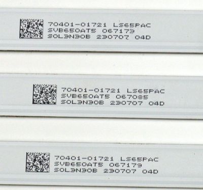 KIT DE LEDS ORIGINAL PARA TV SONY 12 PIEZAS / NUMERO DE PARTE 261501016755 / 40-65SN-OD24-SMC-12X6-631X12-221213-2.3 / 70401-01721 / LS65PAC / SVB650AT5 / S0L3N30B / 230707 04D / PANEL BOEI650WQ1 / DISPLAY HV650QUB-F9L / MODELO KD-65X77CL / XR-65X90CL - Imagen 4