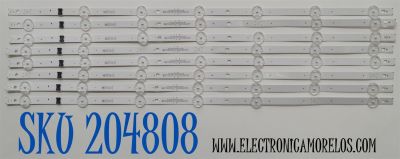 KIT DE LEDS ORIGINAL PARA TV LG 8 PIEZAS / NUMERO DE PARTE EAV65062401 / SSC_Y23_SLIM_TRIDENT_65UR80 75_CSOT_S / SSC_Y23_SLIM_TRIDENT_65UR80 75_CSOT_(0.6PI)_CASE1_REV00_221010 / PANEL NC650TQG-VCKHA / DISPLAY ST6451D06-2 VER.2.1 / MODELO 65UR8000AUA