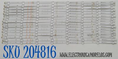 KIT DE LEDS ORIGINAL PARA TV VIZIO 16 PIEZAS / NUMERO DE PARTE HFSX75D08A / HFSX75D08B / HFSX75D08A-ZC42AG-26CD / HFSX75D08B-ZC42AG-26CD / 303HX750050CD / 303HX750049CD / 2300022985 / 240619BB04 / PANEL BOEI750WQ1 / DISPLAY HV750QUB-F92 / MODELO M75Q6X-L4
