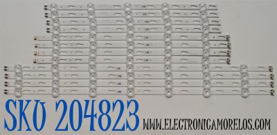 KIT DE LEDS ORIGINAL PARA TV SAMSUNG 12 PIEZAS / NUMERO DE PARTE BN96-58296A / BN96-58295A / BN96-58294A / V4D7 750SMC-R0 / V4D7 750SMB-R0 / V4D7 750SMA-R0 / GS-ALZ / 58296A / 58295A / 58294A / MODELO UN75DU7200DXZA UB01 / UN75DU7200BXZA BC02