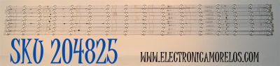 KIT DE LEDS ORIGINAL PARA TV HISENSE 8 PIEZAS / NUMERO DE PARTE LB5800N / HD580Y3U92-L8 / 2022041301 / LB5800N / HBH-L2 / 1281078 / HE58 C8V / ELUG / PANEL HD580Y3U92-L8 / DISPLAY CV580U1-T01 REV:02 / MODELO 58U6HF