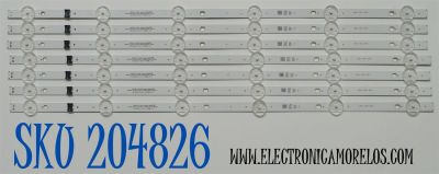 KIT DE LEDS ORIGINAL PARA TV LG 7 PIEZAS / NUMERO DE PARTE EAV65088301 / LEDAZ_Y23_SLIM TRIDENT_55UR80 H / LEDAZ_Y23_SLIM TRIDENT_55UR80_REV0.0_230517 / 4G551/5B29B / PANEL NC550TQG-VCKHN / ST5461D13-A VER.2.1 / MODELO 55UT7000PUA / 55UT7000PUA.BUSDLJM
