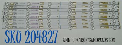 KIT DE LEDS ORIGINAL PARA TV KALLEY 8 PIEZAS / NUMERO DE PARTE 58HR332M06A0 / 58HR332M06A0 V0 / 58D1200 / HR/10/210908 / 01X9C/LL2RC3R3D / 4C-LB580T-HR2 / PANEL LVU580PADX E0034 / DISPLAY CC580PV7D VER.01 / MODELO K-ATV58UHD