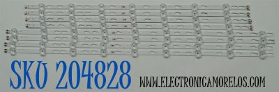 KIT DE LEDS ORIGINAL PARA TV SAMSUNG 8 PIEZAS / NUMERO DE PARTE BN96-58293A / BN96-58292A / V4D7-700SMA-R0 / V4D7-700SMB-R0 / 58293A / 58292A / PANEL CY-BD070HGSV2H / DISPLAY JE695R3HE1K / BN96-54406A / MODELO UN70DU7000 / UN70DU7200FXZA UB01