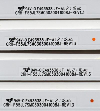 KIT DE LEDS ORIGINAL PARA TV SCEPTRE 4 PIEZAS / NUMERO DE PARTE F55JL7SMC3030041008J / CRH-F55JL7SMC3030041008J-REV1.3 / BOE 70401-01427 / SSC SVB550FD1 / 234734 / 162L0832D2105170011D00 / PANEL BOEA550WU1 / DISPLAY LC546PU4L 01 / MODELO U557CV-UMRB - Imagen 4