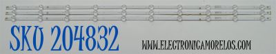 KIT DE LEDS ORIGINAL PARA TV VIZIO 3 PIEZAS / NUMERO DE PARTE JL.D500A1330-202AS-M / JL.D500A1330-202AS-M_V01 / 2406240129 / F8H3C000057EAXLB00HGJY / PANEL V500DJ7-E03 REV.CQ / V500DJ7-203 / MODELO VQD50S-0809 / VQD50S-0809 LIAIW2AA