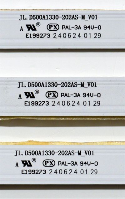 KIT DE LEDS ORIGINAL PARA TV VIZIO 3 PIEZAS / NUMERO DE PARTE JL.D500A1330-202AS-M / JL.D500A1330-202AS-M_V01 / 2406240129 / F8H3C000057EAXLB00HGJY / PANEL V500DJ7-E03 REV.CQ / V500DJ7-203 / MODELO VQD50S-0809 / VQD50S-0809 LIAIW2AA - Imagen 4