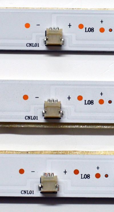 KIT DE LEDS ORIGINAL PARA TV VIZIO 3 PIEZAS / NUMERO DE PARTE JL.D500A1330-202AS-M / JL.D500A1330-202AS-M_V01 / 2406240129 / F8H3C000057EAXLB00HGJY / PANEL V500DJ7-E03 REV.CQ / V500DJ7-203 / MODELO VQD50S-0809 / VQD50S-0809 LIAIW2AA - Imagen 3