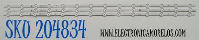 KIT DE LEDS ORIGINAL PARA TV VIZIO 3 PIEZAS / NUMERO DE PARTE GJVIZIO433X14VS33 / GJVIZI0433X14VS33 / LB-GM3030-GJVIZIO433X14VS33-S / LB-GM3030-GJVIZI0433X14VS33-S / 210BZ14D0B334BHC0X / PANEL TPT430WR-QVN03.U / DISPLAY T430QVN03.T / MODELO VQD43M-0801