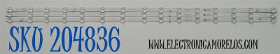 KIT DE LEDS ORIGINAL PARA TV SCEPTRE 3 PIEZAS / NUMERO DE PARTE JJ-0668-D50031501BM-S / 1.17.01.0000305-000 / M215A4W50J1 / 240903JA1 / PANEL MDHF500QUB-F20 / DISPLAY HF500QUB-F20 / MODELO U515CV-UMRD