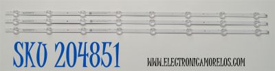 KIT DE LEDS ORIGINAL PARA TV SCEPTRE 3 PIEZAS / NUMERO DE PARTE F43JL6P3030030805Q / CRH-F43JL6P3030030805Q-REV1.0 / 70401-01428SSC / SVB430AK2 / 233928 / 162L0632E2105160007D / PANEL BOEA430WU1 / DISPLAY CC430LV1D / MODELO X437BV-FSRD / X437BV-FSRB