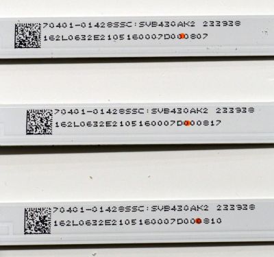 KIT DE LEDS ORIGINAL PARA TV SCEPTRE 3 PIEZAS / NUMERO DE PARTE F43JL6P3030030805Q / CRH-F43JL6P3030030805Q-REV1.0 / 70401-01428SSC / SVB430AK2 / 233928 / 162L0632E2105160007D / PANEL BOEA430WU1 / DISPLAY CC430LV1D / MODELO X437BV-FSRD / X437BV-FSRB - Imagen 2