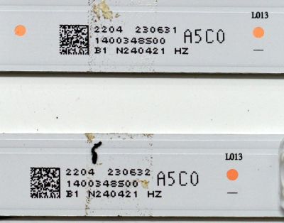 KIT DE LEDS ORIGINAL PARA TV HISENSE  2 PIEZAS / NUMERO DE PARTE JL.D580G1330-003AS-M / JL.D580G1330-003AS-M_V02 / HD580H1U91-T0L1 / 2023121201 / 2023121201 / 1400348500 / 2204 230631 / PANEL HD580H1U91-T0L1/ROH / DISPLAY CV580U4-L01 / MODELO 58R6E5 - Imagen 4