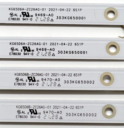 KIT DE LEDS ORIGINAL PARA TV HISENSE 10 PIEZAS / NUMERO DE PARTE 303KG650002 / 303KG65001 / KG65D6B-ZCAG-01 / KG65D6A-ZCAG-01 / K650WDF A4 / 4708-K65WDF-A4113N31 / 4708-K65WDF-A4113N21 / PANEL K650WDF / DISPLAY LC650EQQ (SM)(A3) / MODELO 65R6E4 - Imagen 4