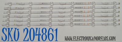 KIT DE LEDS ORIGINAL PARA TV VIZIO 6 PIEZAS / NUMERO DE PARTE 303HX650072CD / HFSX65D06-ZC42AG-19CD / B005P00107588A / 2300022684 / 70401-01866 / 240407AB04 / GC650M31 / PANEL BOEI650WQ1 / DISPLAY HV650QUB-F72 REV.1.0 / MODELO V4K65C-0804 LBSFU7LA