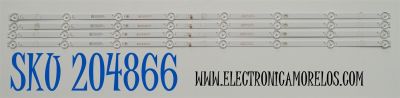 KIT DE LEDS ORIGINAL PARA TV ELEMENT XUMO TV 4 PIEZAS / NUMERO DE PARTE  4708-K43DJ1-A1113N01 / K430WDJ1 A1 / BCKJ4708RA0 / 110408-43J12001 / N2-240701-32156633 / PANEL K430WDJ1 / DISPLAY V430DJ1-Q01 REV.D2 / MODELO E550AE43C / 100012584 43"