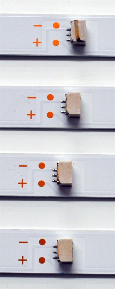KIT DE LEDS ORIGINAL PARA TV ELEMENT XUMO TV 4 PIEZAS / NUMERO DE PARTE  4708-K43DJ1-A1113N01 / K430WDJ1 A1 / BCKJ4708RA0 / 110408-43J12001 / N2-240701-32156633 / PANEL K430WDJ1 / DISPLAY V430DJ1-Q01 REV.D2 / MODELO E550AE43C / 100012584 43" - Imagen 2
