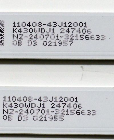 KIT DE LEDS ORIGINAL PARA TV ELEMENT XUMO TV 4 PIEZAS / NUMERO DE PARTE  4708-K43DJ1-A1113N01 / K430WDJ1 A1 / BCKJ4708RA0 / 110408-43J12001 / N2-240701-32156633 / PANEL K430WDJ1 / DISPLAY V430DJ1-Q01 REV.D2 / MODELO E550AE43C / 100012584 43" - Imagen 5
