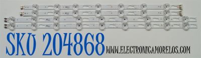 KIT DE LEDS ORIGINAL PARA TV SAMSUNG 4 PIEZAS / NUMERO DE PARTE BN96-58284A / BN96-58285A / LM41-01145A / LM41-01146A / L1_DU7K_E0_CFM_L7(1) / L1_DU7K_E0_CFM_R9(1) / 58284A / 58285A / PANEL CY-BD050HGNV2H / DISPLAY V500DJ7-QE1 / MODELO UN50DU7200DXZA DC02