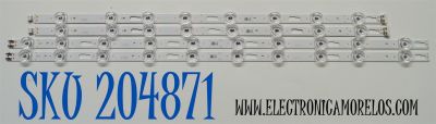 KIT DE LEDS ORIGINAL PARA TV SAMSUNG 4 PIEZAS / NUMERO DE PARTE BN96-58286A / BN96-58287A / 55RR00 / 55LR00 / 58286A / 58287A / PANEL CY-BD055HGXV2H / DISPLAY LC550EQC (SP)(A3) / MODELO UN55DU7200BXZA / UN55DU7200BXZA WB01