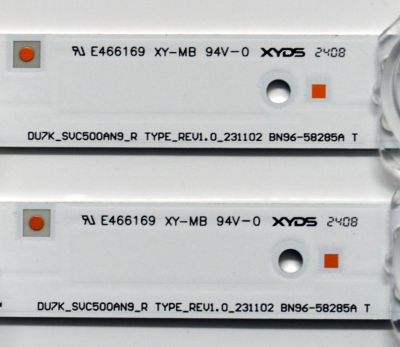 KIT DE LEDS ORIGINAL PARA TV SAMSUNG 4 PIEZAS / NUMERO DE PARTE BN96-58284A / BN96-58285A / DU7K_SVC500AN9-R / DU7K_SVC500AN9-L / TYPE_REV1.0_231102 / 58284A / 58285A / PANEL CY-BD050HGNV2H / DISPLAY V500DJ7-QE1 / BN96-52422A / MODELO UN50DU7200DXZA DC02 - Imagen 7