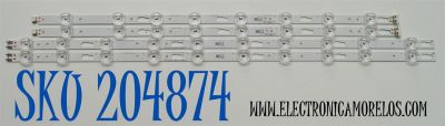 KIT DE LEDS ORIGINAL PARA TV SAMSUNG 4 PIEZAS / NUMERO DE PARTE BN96-58286A / BN96-58287A / LM41-01147A / LM41-01148A / L1_DU7K_E5_CFM_R10(1) / L1_DU7K_E5_CFM_L8(1) / PANEL CY-BD055HGXV2H / DISPLAY LC550EQC (SP)(A3) / MODELO UN55DU7200BXZA WB01