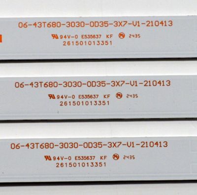 KIT DE LEDS ORIGINAL PARA TV WESTINGHOUSE 3 PIEZAS / NUMERO DE PARTE 261501013351 / 06-43T680-3030-0D35-3X7-V1-210413 / 180L3M30-B / 230101044460 / PANEL HK430WLEDM-JHYYH / DISPLAY PT430GT03-1 VER.1.0 / MODELO WR43UT4212 - Imagen 2