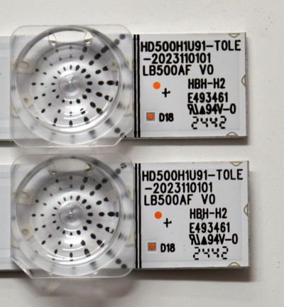 KIT DE LEDS ORIGINAL PARA TV HISENSE 2 PIEZAS / NUMERO DE PARTE LB500AF V0 / HD500H1U91-T0LE-2023110101 / 1318037500 / HE241112 / 9B25 B1 / PANEL HD500H1U91-T0LHK2\ROH / DISPLAY CV500U2-L01 REV:02 / MODELO 50QD65NF - Imagen 3