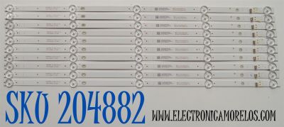 KIT DE LEDS ORIGINAL PARA TV ONN 10 PIEZAS / NUMERO DE PARTE 4708-K65DGF-A7113N11 / K650WDGF A7 / XRJ1060 / SLC04708RA0 / 111005-65GF9021 / N2-240815-3205H433 / PANEL K650WDGF / DISPLAY HV650QUB-F70 / MODELO 100012587 65"