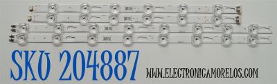 KIT DE LEDS ORIGINAL PARA TV SAMSUNG 4 PIEZAS / NUMERO DE PARTE BN96-58282A / BN96-58283A / JL.D430E1330-408AL-M_V11 6.0 / JL.D430E1330-408AR-M_V11 6.0 / 58282A / 58283A / PANEL CY-BD043HGAV2H / DISPLAY T430QVN03.P / MODELO UN43DU7200DXZA AB06