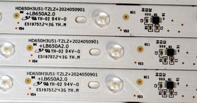 KIT DE LEDS ORIGINAL PARA TV HISENSE 24 PIEZAS / NUMERO DE PARTE LB650A2.0 / HD650H3U51-TZLZ / 2024050901 / LB650A2.0 / RSAG7.820.51169/ROH VER.A / 413136 / HE65 E9P / PANEL HD650H3U51-T0LZ / DISPLAY T650QVN07.H / MODELO 65U75N - Imagen 3