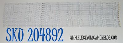 KIT DE LEDS ORIGINAL PARA TV HISENSE 12 PIEZAS / NUMERO DE PARTE LB8500N.0 / HD850H1U51-TAL / 2023072801 / LB8500N.0 / 1314914 / 7MU1 / 7UL2 / PANEL HD850HIU52-T0LF\ROH / DISPLAY T850QVN03.7 / MODELO 85QD75N