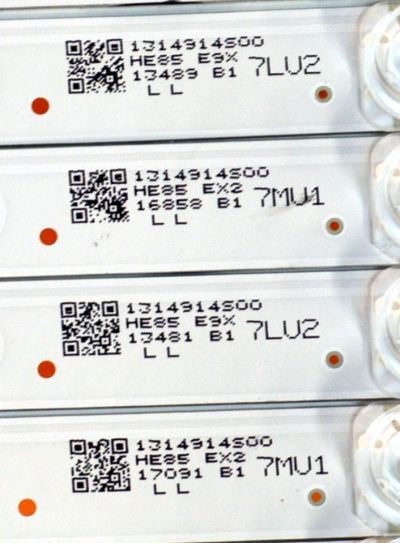 KIT DE LEDS ORIGINAL PARA TV HISENSE 12 PIEZAS / NUMERO DE PARTE LB8500N.0 / HD850H1U51-TAL / 2023072801 / LB8500N.0 / 1314914 / 7MU1 / 7UL2 / PANEL HD850HIU52-T0LF\ROH / DISPLAY T850QVN03.7 / MODELO 85QD75N - Imagen 2