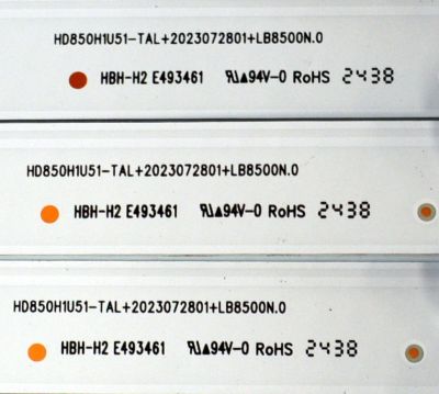 KIT DE LEDS ORIGINAL PARA TV HISENSE 12 PIEZAS / NUMERO DE PARTE LB8500N.0 / HD850H1U51-TAL / 2023072801 / LB8500N.0 / 1314914 / 7MU1 / 7UL2 / PANEL HD850HIU52-T0LF\ROH / DISPLAY T850QVN03.7 / MODELO 85QD75N - Imagen 3