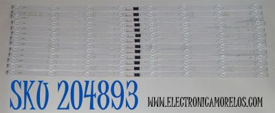 KIT DE LEDS ORIGINAL PARA TV SONY 13 PIEZAS / NUMERO DE PARTE SVG750AJ1 / SS_SVG750AJ1_231130 / U307 K  / U75F521 / PANEL YLEM075CC011 / DISPLAY HV750QUB-F9M / MODELO K-75S30C / K75S30C
