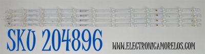 KIT DE LEDS ORIGINAL PARA TV ONN 4 PIEZAS / NUMERO DE PARTE 261501026700 / 07-65MS04-OD35-4X12-665X10X0.8 / 07-65MS04-0D35-4X12-665X10X0.8 / 210BZ12D0A33HBP00N / 2502J324508X / PANEL TPT650WR-QVN07.U / DISPLAY T650QVN07.9 / MODELO 100012587 65"