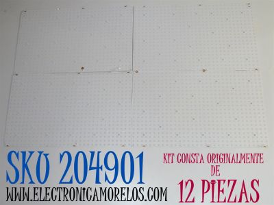 KIT DE LEDS ORIGINAL PARA TV SONY 12 PIEZAS / NUMERO DE PARTE T24LSDB160A / T24LSDA160A / T24LSDB160A VER 1.00 / T24LSDA160A VER 1.00 / P02205954E / P02205952E / CP10B 94V-0 / PANEL YDEO075MDS02 / DISPLAY ST7461D04-D V2.1 / MODELO K-75XR90C / K75XR90C