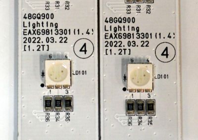 KIT DE LEDS ORIGINAL PARA TV LG 2 PIEZAS / NUMERO DE PARTE  48GQ900 / EAX69813301 / EAX69813301(1.4) / PANEL LW480AQD (EQ)(G2) / MODELO 48GQ900-B / 48GQ900-BY.AUSOMPN - Imagen 2