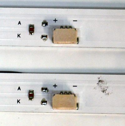 KIT DE LEDS ORIGINAL PARA TV TCL 4 PIEZAS / NUMERO DE PARTE 55HR330M07B5 V1 / 55HR332M12AH V0 / 55LJ / LL2AB09U1C / B0101-001545 / B0101-001544 / PANEL LVU550NDJL / DISPLAY ST5461D18-2 V2.1 / MODELO 55S571G - Imagen 4