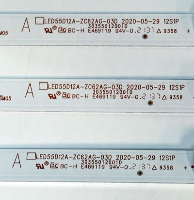 KIT DE LEDS ORIGINAL PARA TV RCA 3 PIEZAS / NUMERO DE PARTE 30355012001D / LED55D12A-ZC62AG-03D / 210919BF2 / 5500M015 / MODELO RTRU5529-CA - Imagen 4