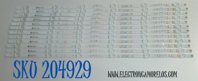 KIT DE LEDS ORIGINAL PARA TV VIZIO 12 PIEZAS / NUMERO DE PARTE 303HX650085D / HFSX65D06-ZC42AG-27D / 2300023610 / 70401-02173 / 250219AB07 / GC650M42 / PANEL BOEI650WQ1 / DISPLAY HV650QUB-F73 / MODELO M65Q6-L4 / M65Q6-L4 LBVR7PB