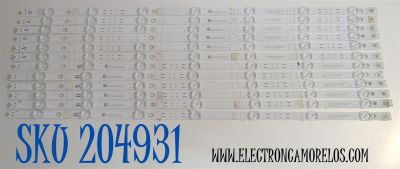 KIT DE LEDS ORIGINAL PARA TV VIZIO 10 PIEZAS / NUMERO DE PARTE 261501022641 / 261501022651 / 40-65C-SMC-D-OD22-12X7-685.5X14-0.8T-231109-G / 70401-01876BX / 70401-01875BX / PANEL BOEI650WQ1 / DISPLAY HV650QUB-F71 / MODELO M65Q6-L4 / M65Q6-L4 LBSFR7KA